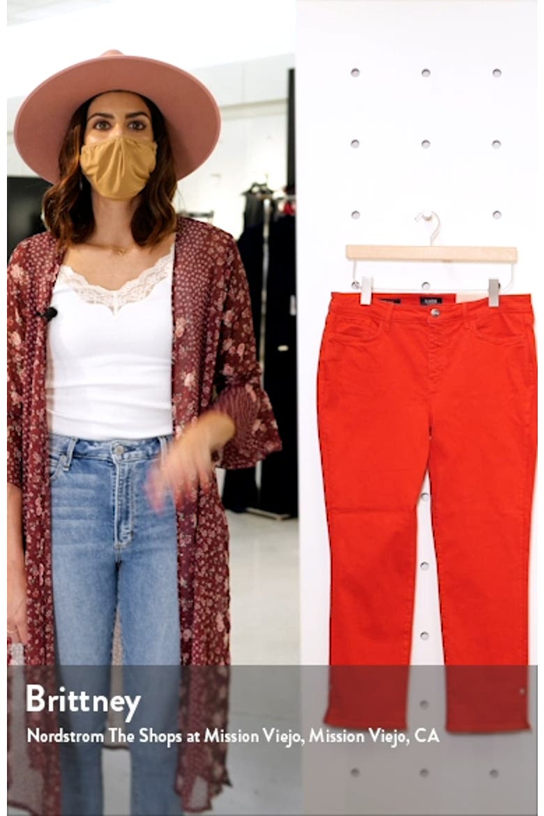 Sheri Rivet Side Slit Slim Ankle Jeans video