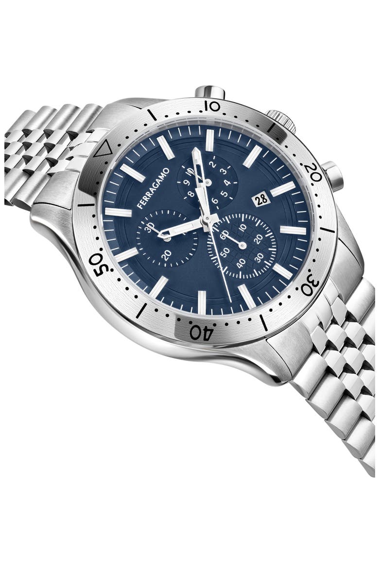 Master Bracelet Strap Chronograph Watch, 43mm, Alternate, color, STAINLESS STEEL