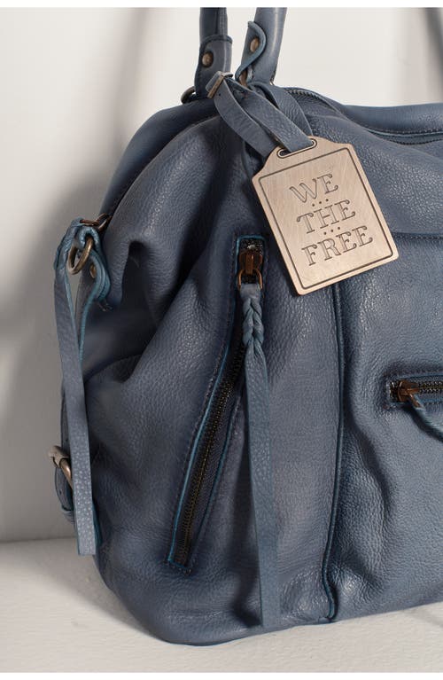 Free People Emerson Lambskin Leather Tote In Stormy Sea