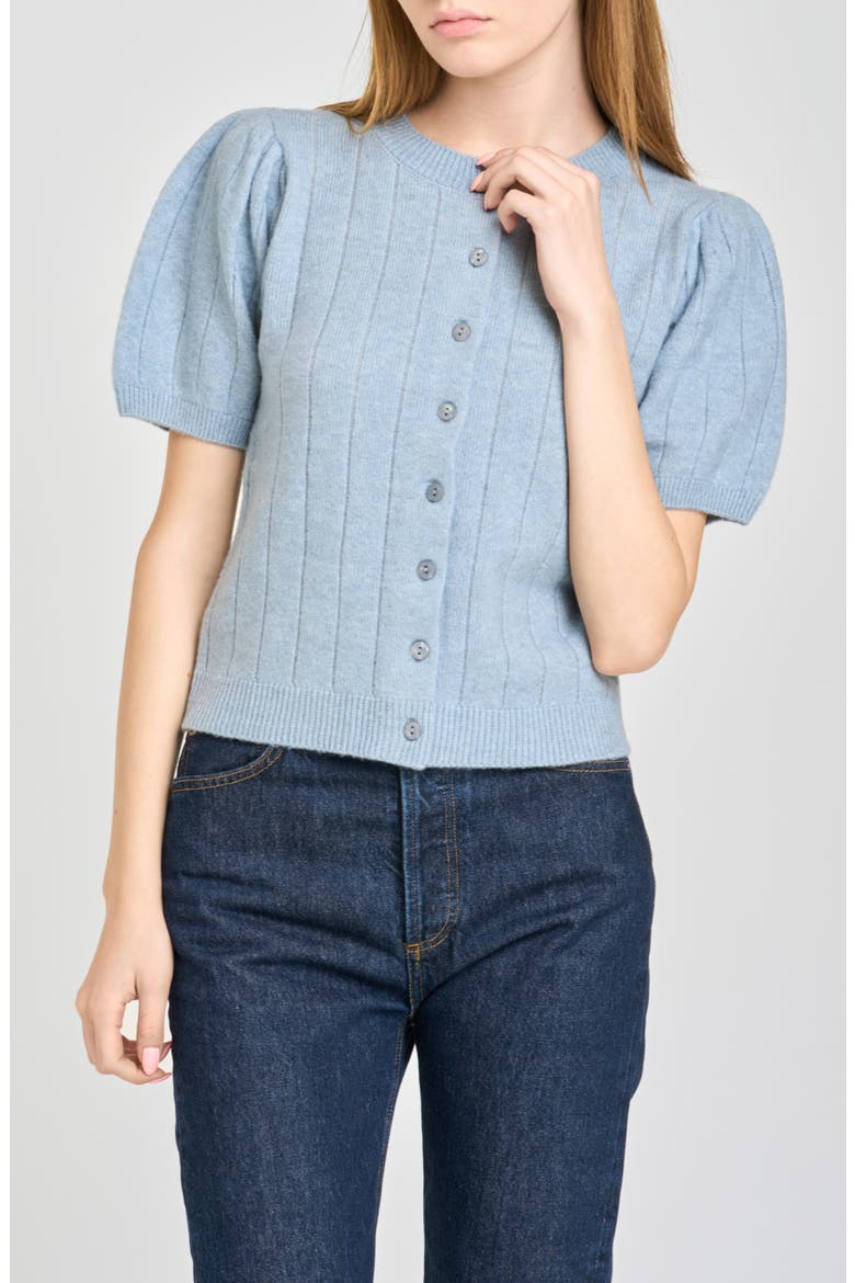 Bridget Puff Sleeve Cardigan, Main, color, SLATE