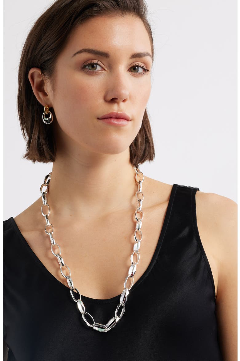 Open Link Necklace, Alternate, color, SILVER