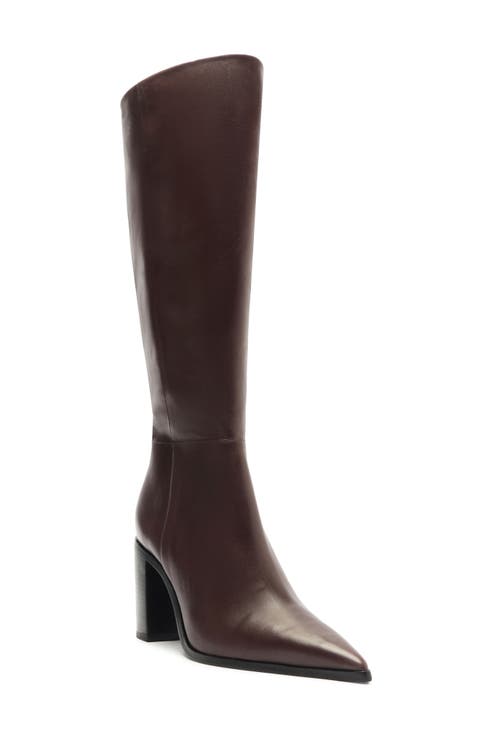 Mikki Up Block Pointed Toe Knee High Boot (Women)