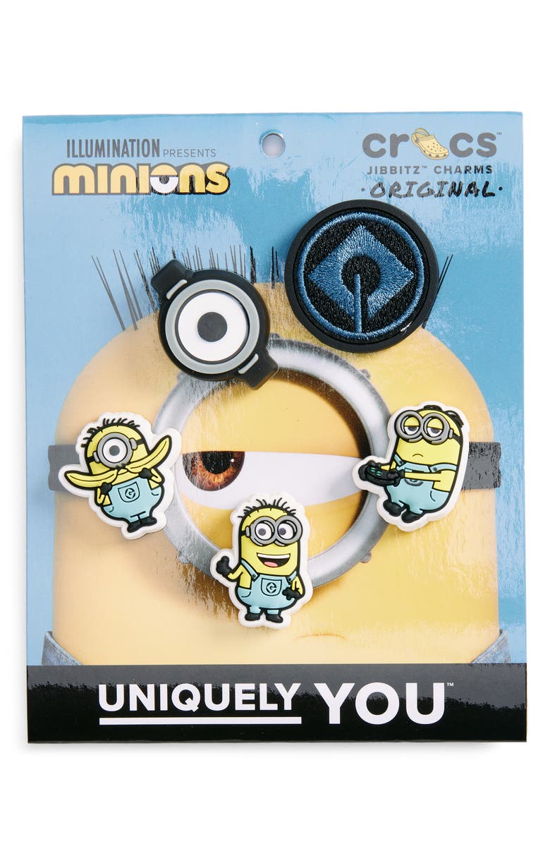 CROCS Kids' Minions 5-Pack Jibbitz Shoe Charms, Main, color, White