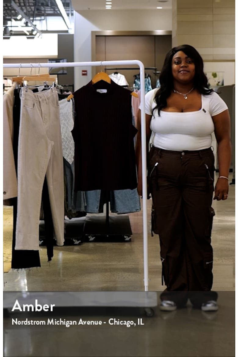 Rib Mock Neck Sleeveless Top video