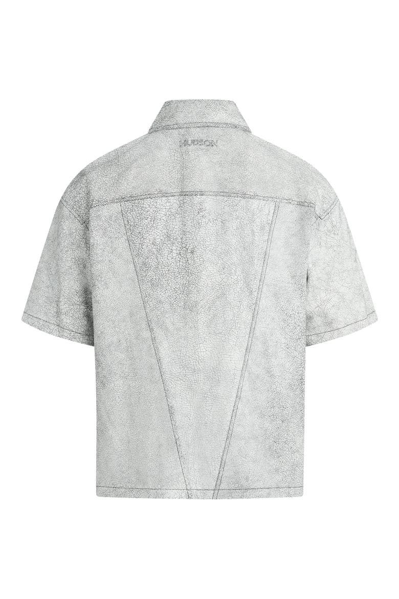 Leather Zip Front Shirt, Alternate, color, CRACKED WHITE
