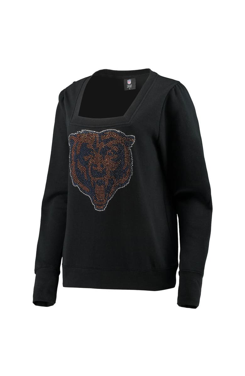 CUCE Women's Cuce Black Chicago Bears Winners Square Neck Pullover Sweatshirt, Alternate, color,