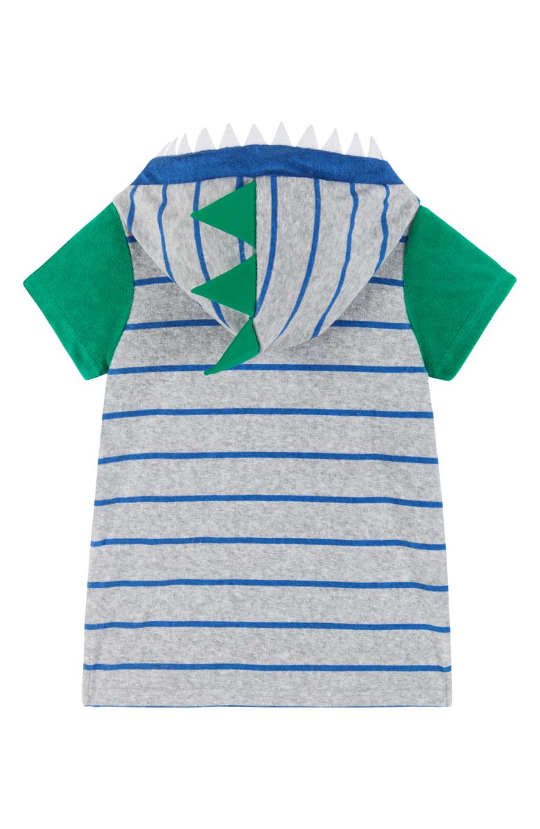 Andy & Evan Kids' Stripe Terry Hooded Short Sleeve Cover-Up Jacket, Alternate, color, 