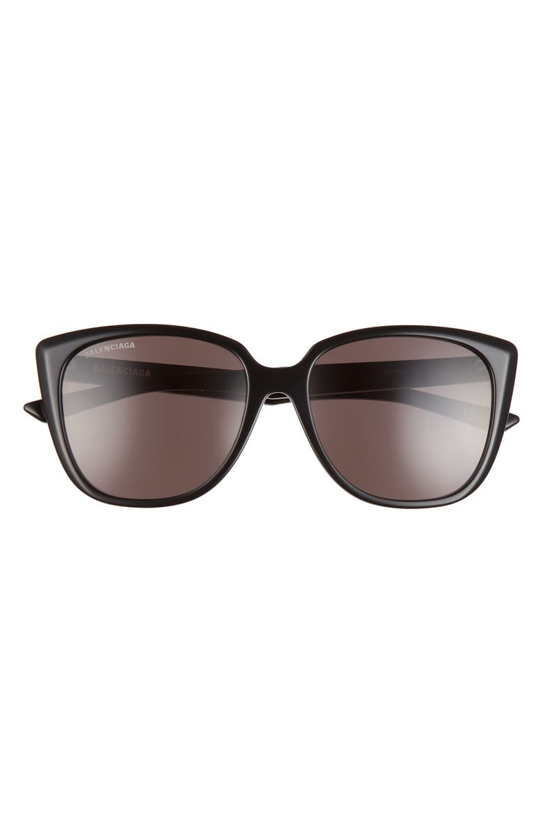 Balenciaga 57mm Square Sunglasses, Main, color, Black Black Grey