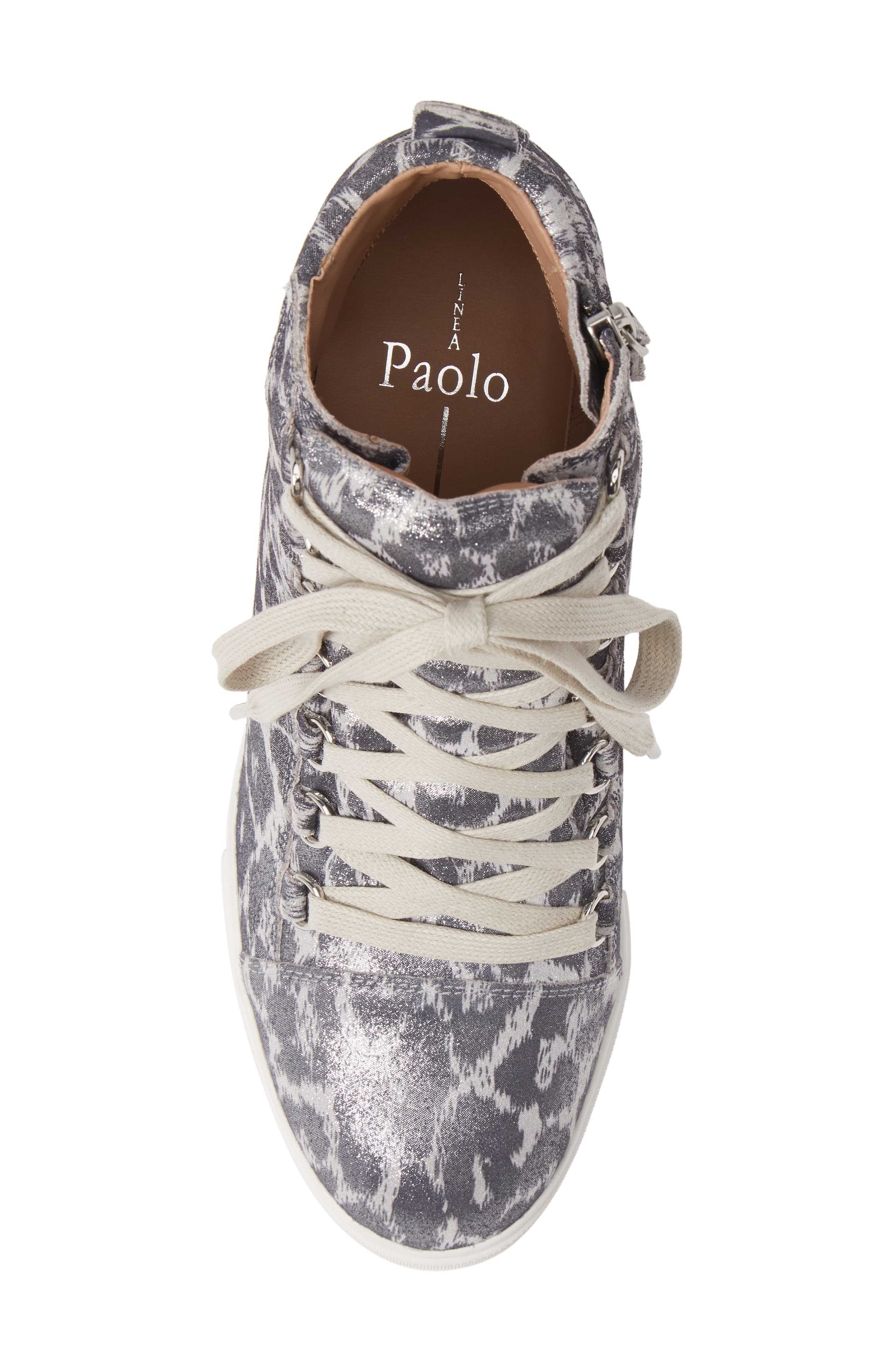 Linea Paolo Fenton Wedge Sneaker, Alternate, color, Silver Suede
