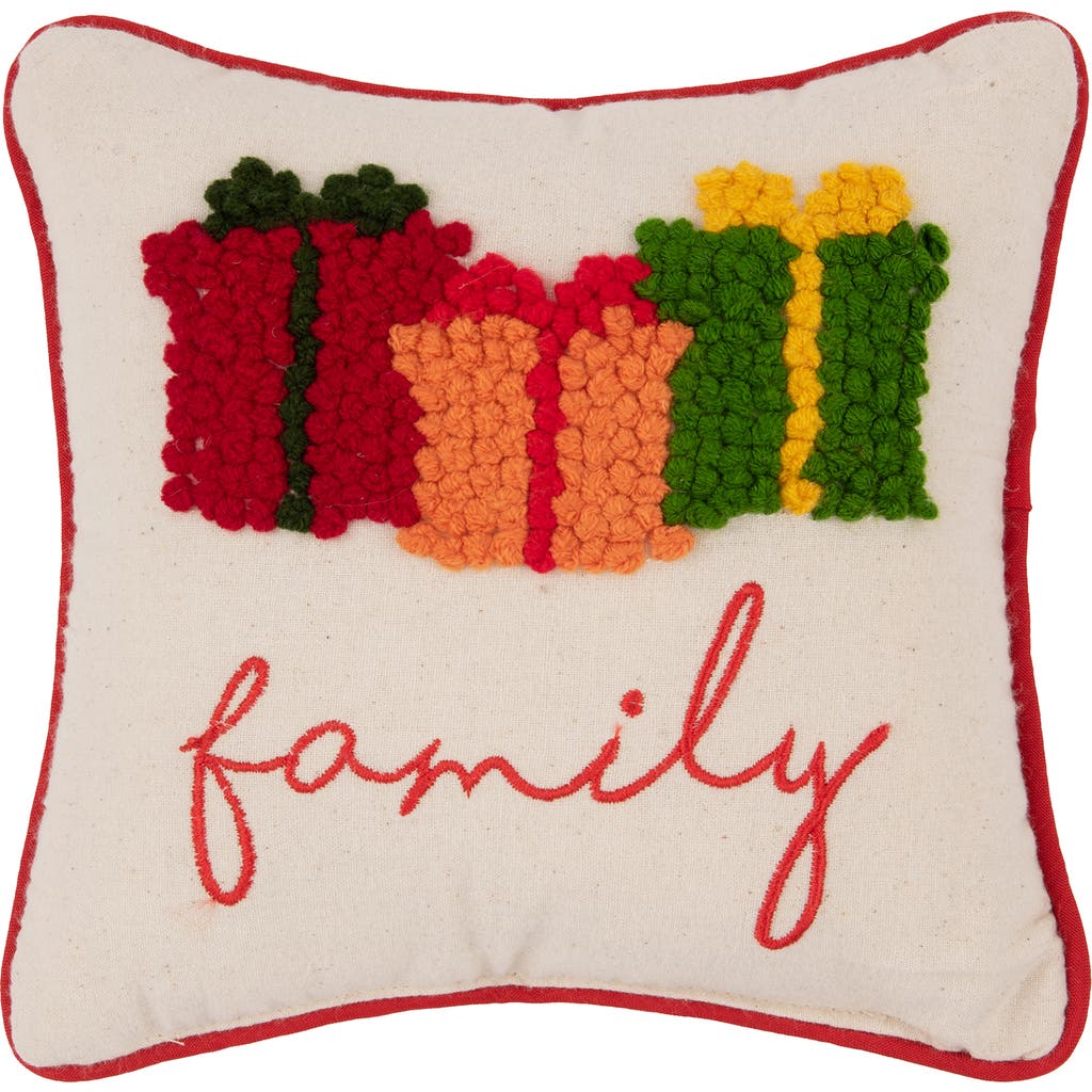 C & F Home C&f Home Family Christmas Presents French Knot Small/petite Accent Pillow, 8" X 8" In Neutral