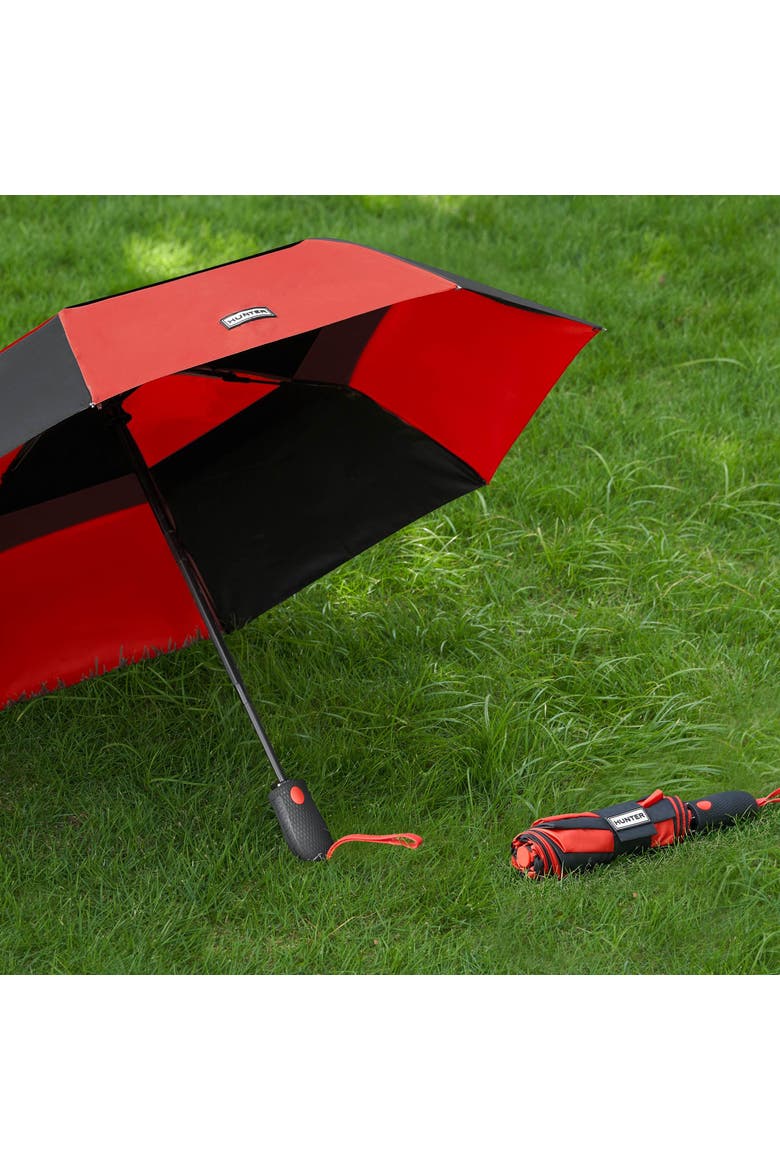 Vented Compact Umbrella, Alternate, color, Black/Red