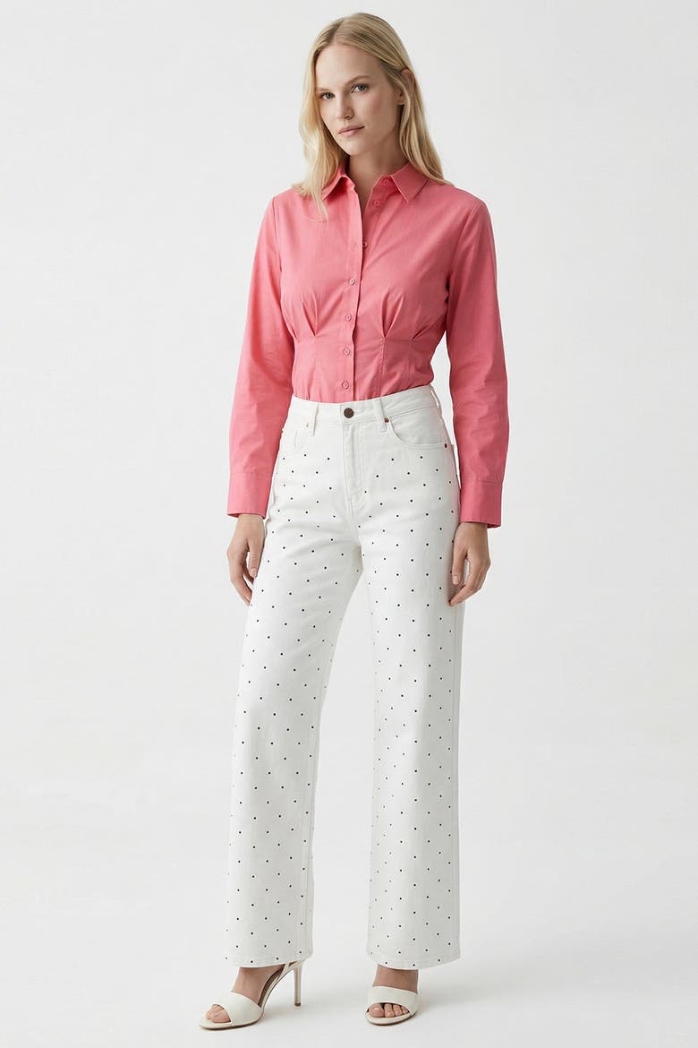 Lilyy High Waisted Wide Leg Denim Jeans, Alternate, color, White