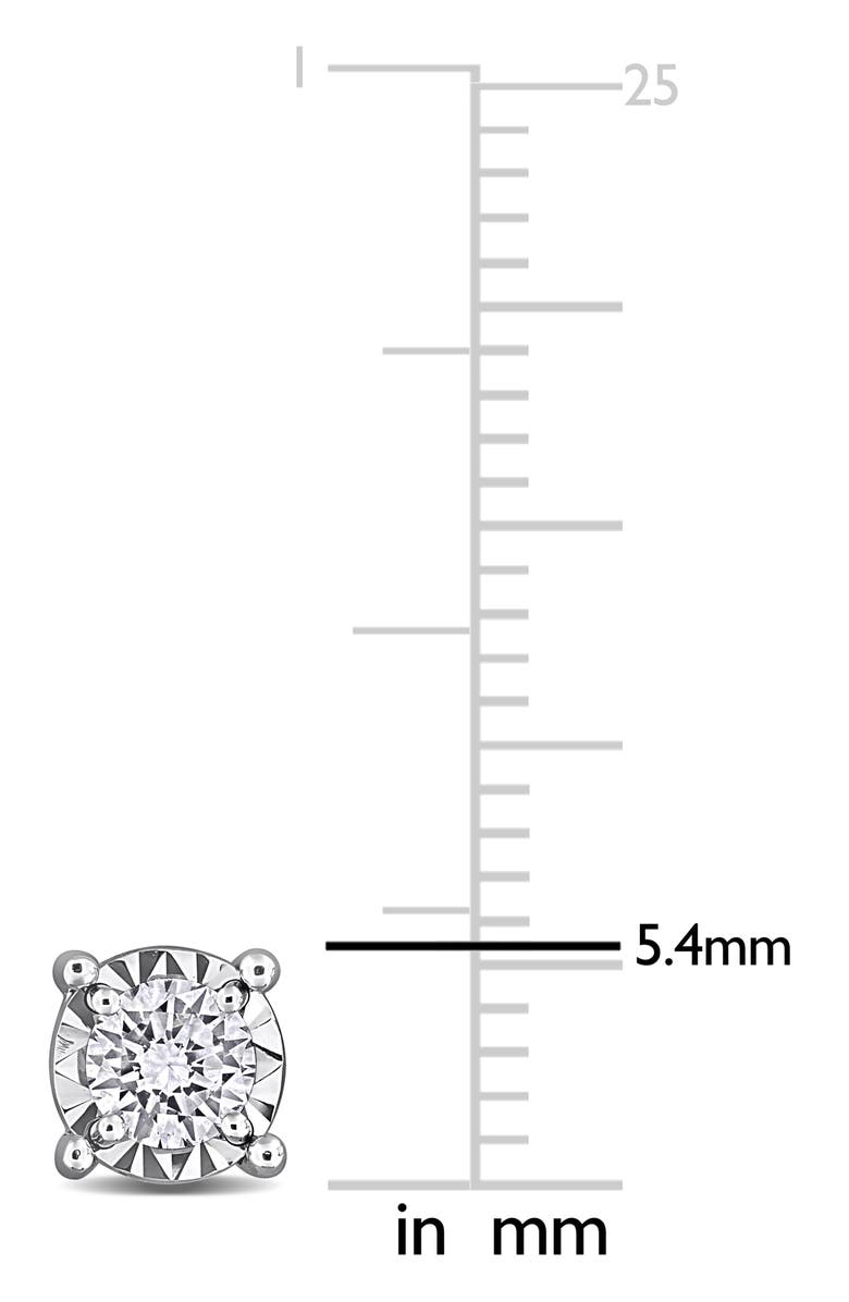 Created Forever Sterling Silver Round Lab Grown Diamond Stud Earrings, Alternate, color, Silver