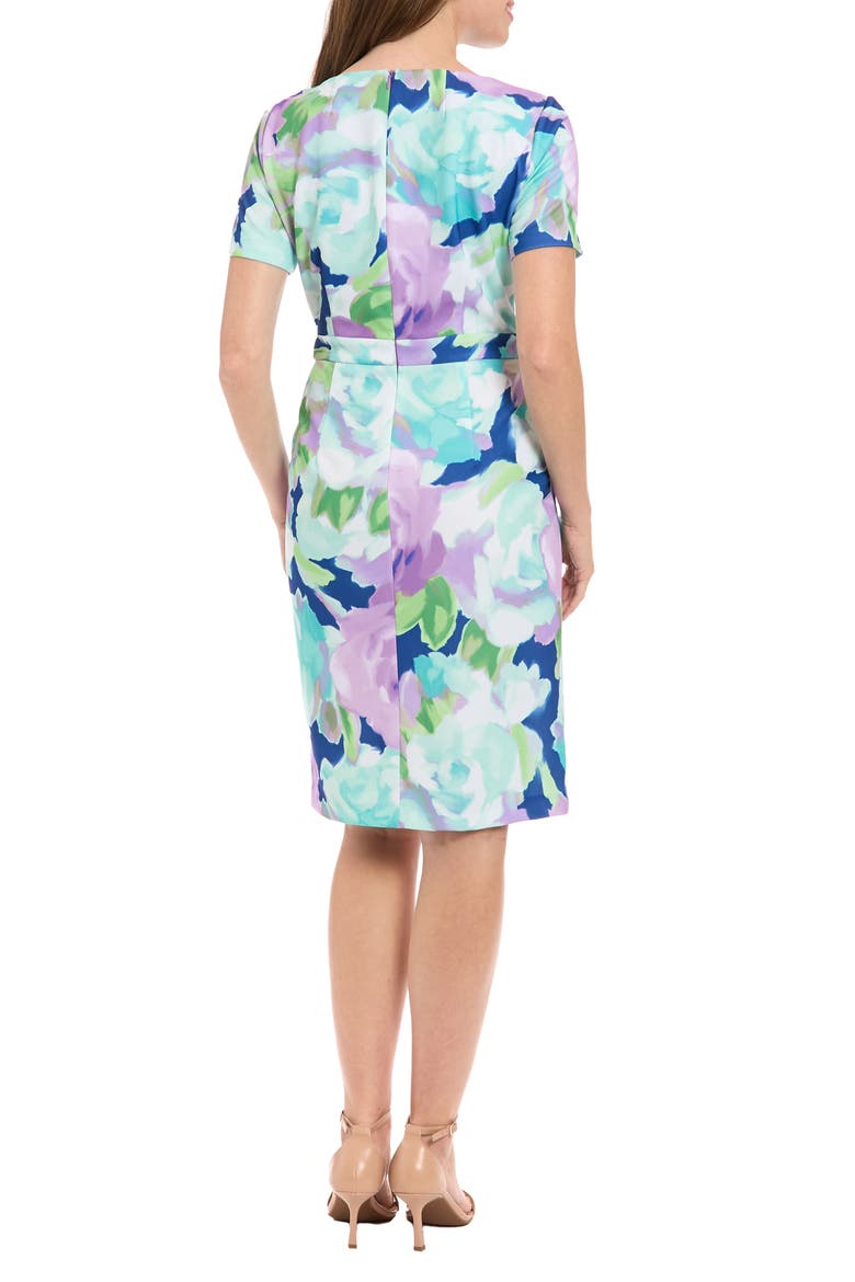 Side Tie Sheath Dress, Alternate, color, NAVY/ BLUE