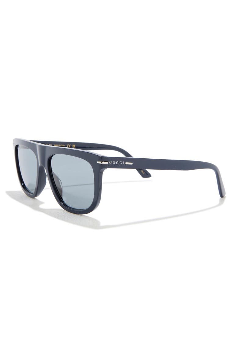 56mm Square Sunglasses, Alternate, color, BLUE BLUE GREY