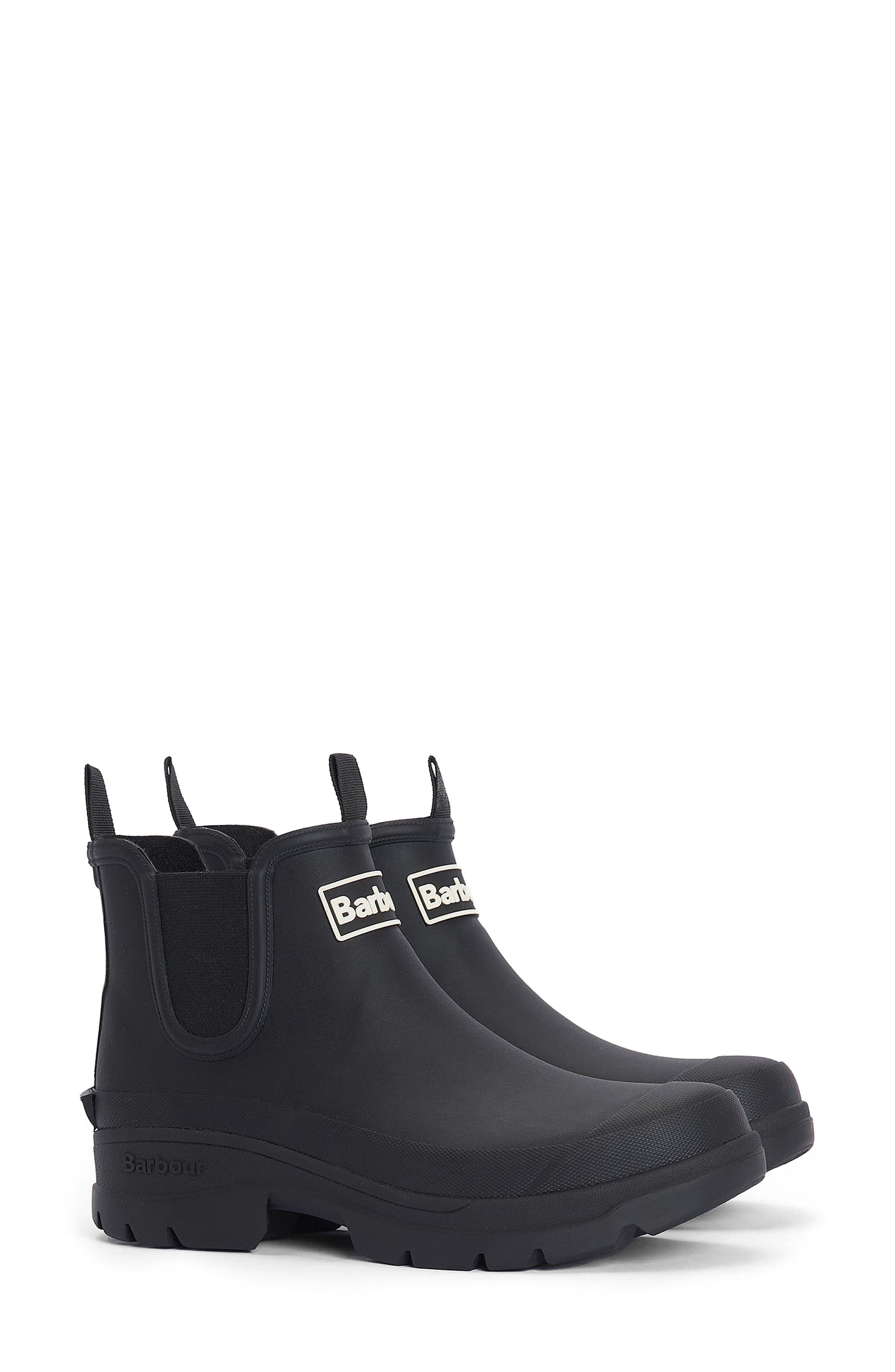 Barbour Nimbus Waterproof Chelsea Rain Boot, Main, color, Black