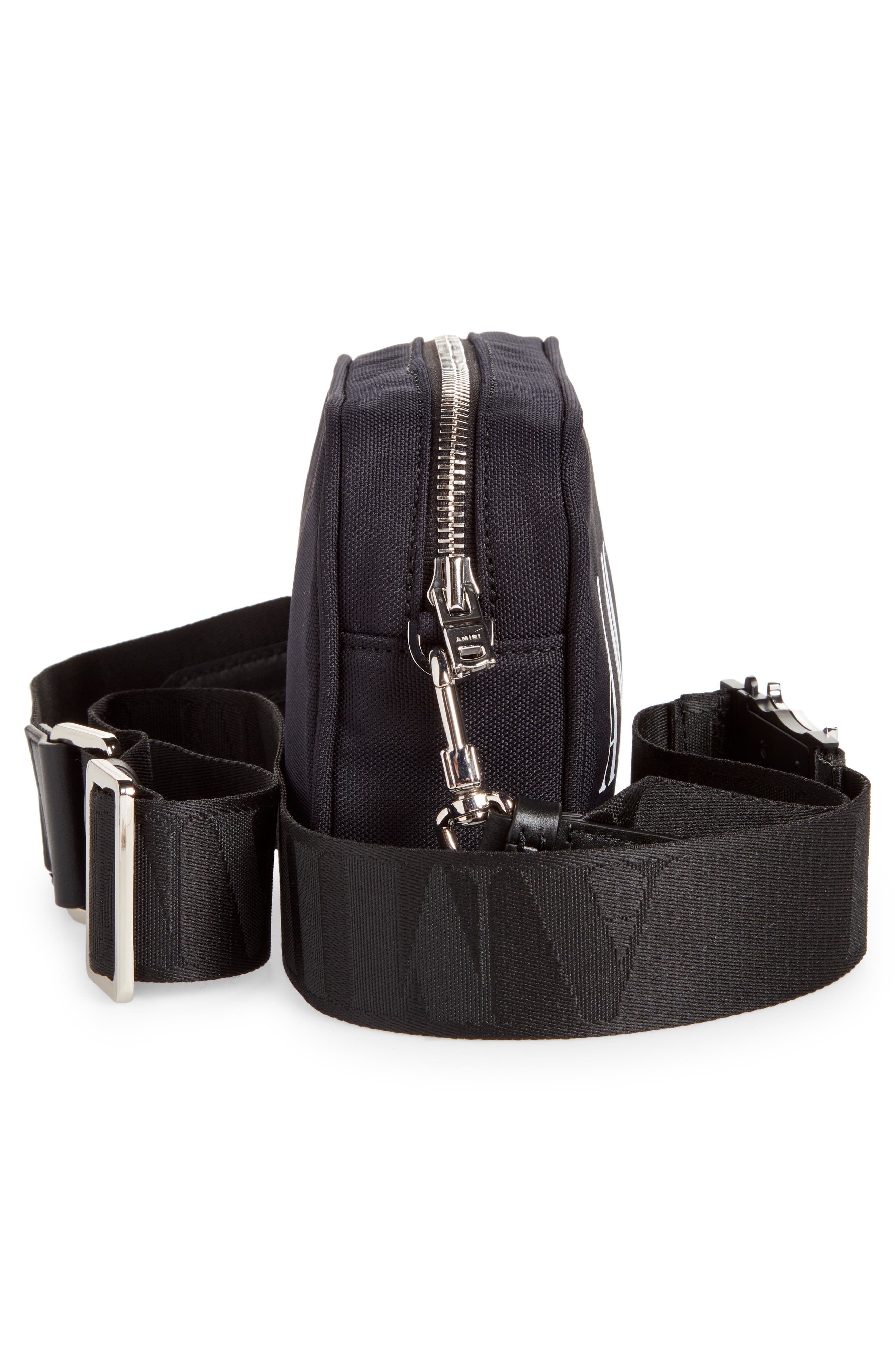 AMIRI Logo Nylon Canvas Camera Bag, Alternate, color, 