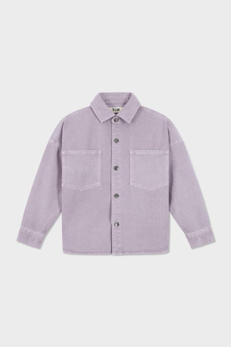 Organic Cotton Denim Overshirt, Main, color, Light Lilac