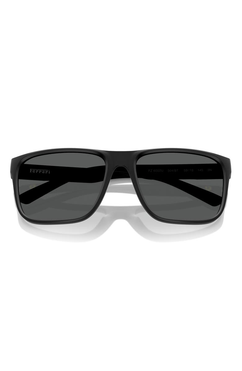 Scuderia Ferrari 59mm Square Sunglasses, Alternate, color, Matte Black