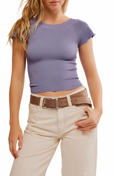 Free People Off the Shoulder Rib Knit Crop Top