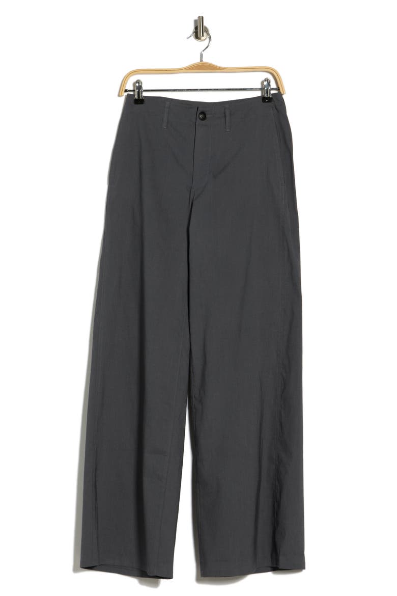 Serena Linen High Rise Trousers, Alternate, color, FUT GREY