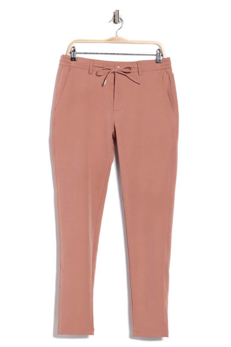 Slim Fit Solid Linen Blend Trousers, Alternate, color, DUSTY PINK