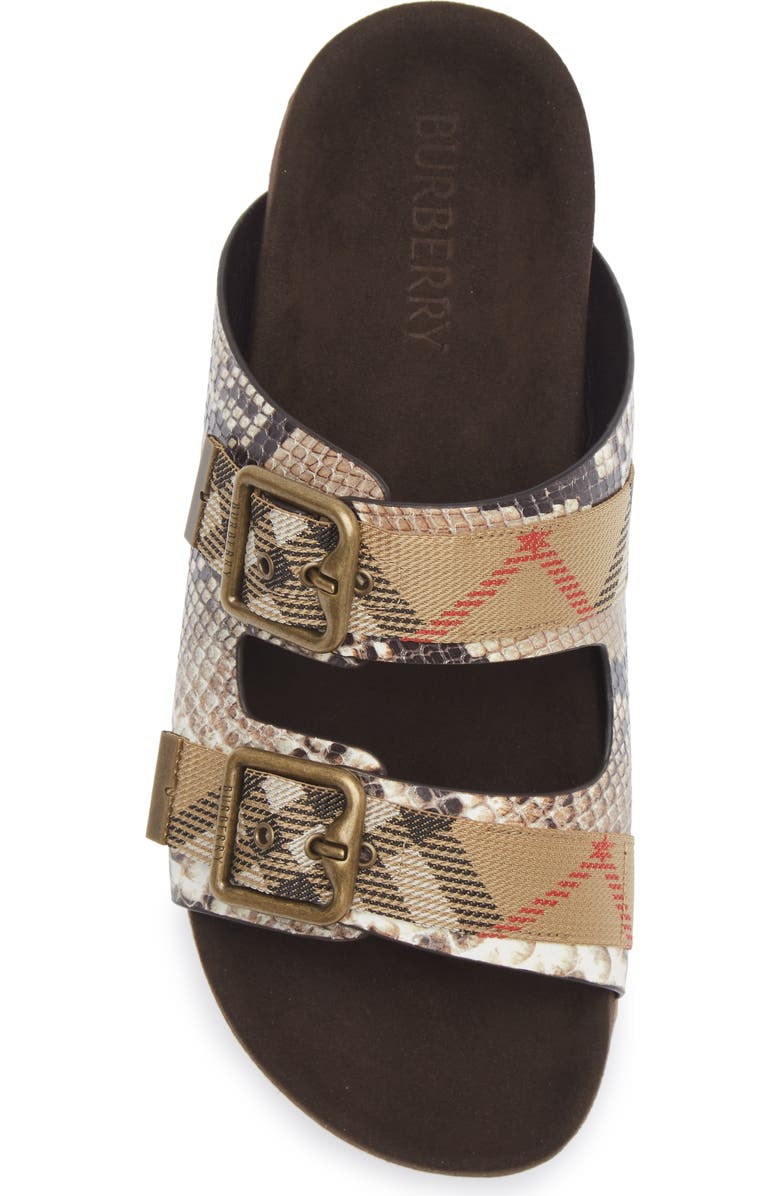 Burberry Urchin Snakeskin Embossed Slide Sandal, Alternate, color, Serpent