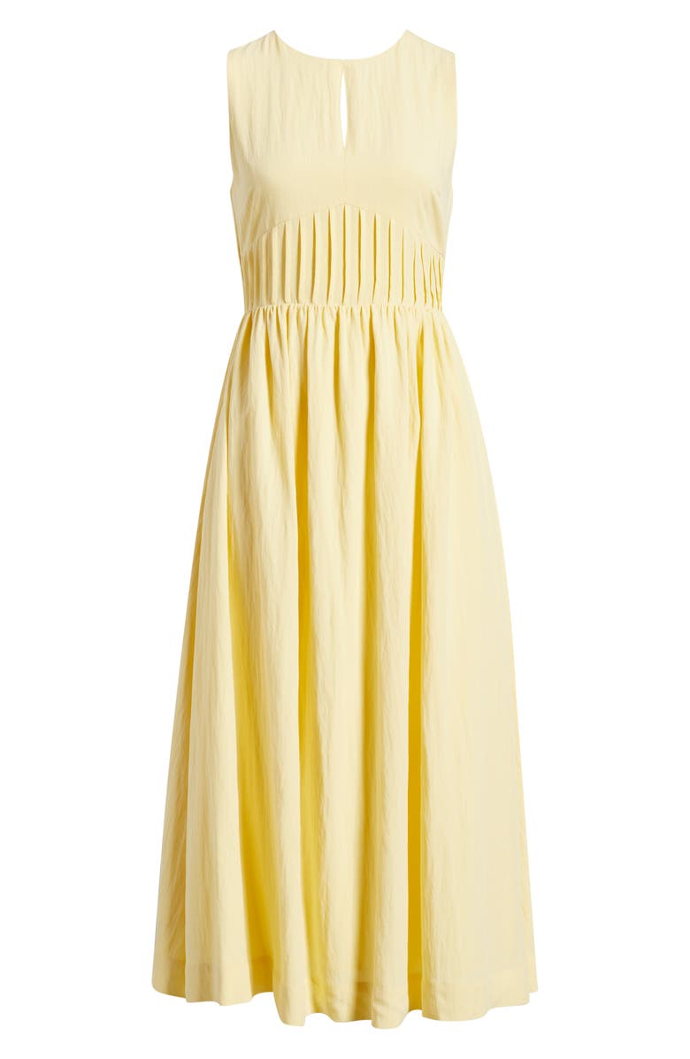 MOON RIVER Sleeveless Keyhole Midi Dress, Alternate, color, Yellow
