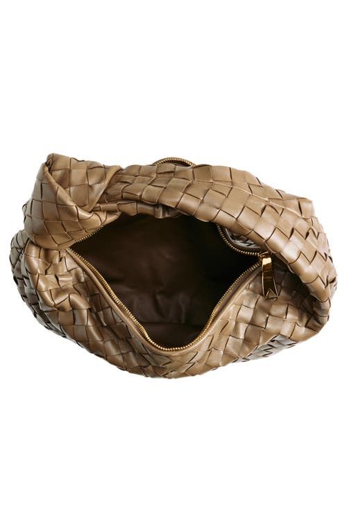 Bottega Veneta Teen Jodie Intrecciato Leather Hobo In Pinecone Gold