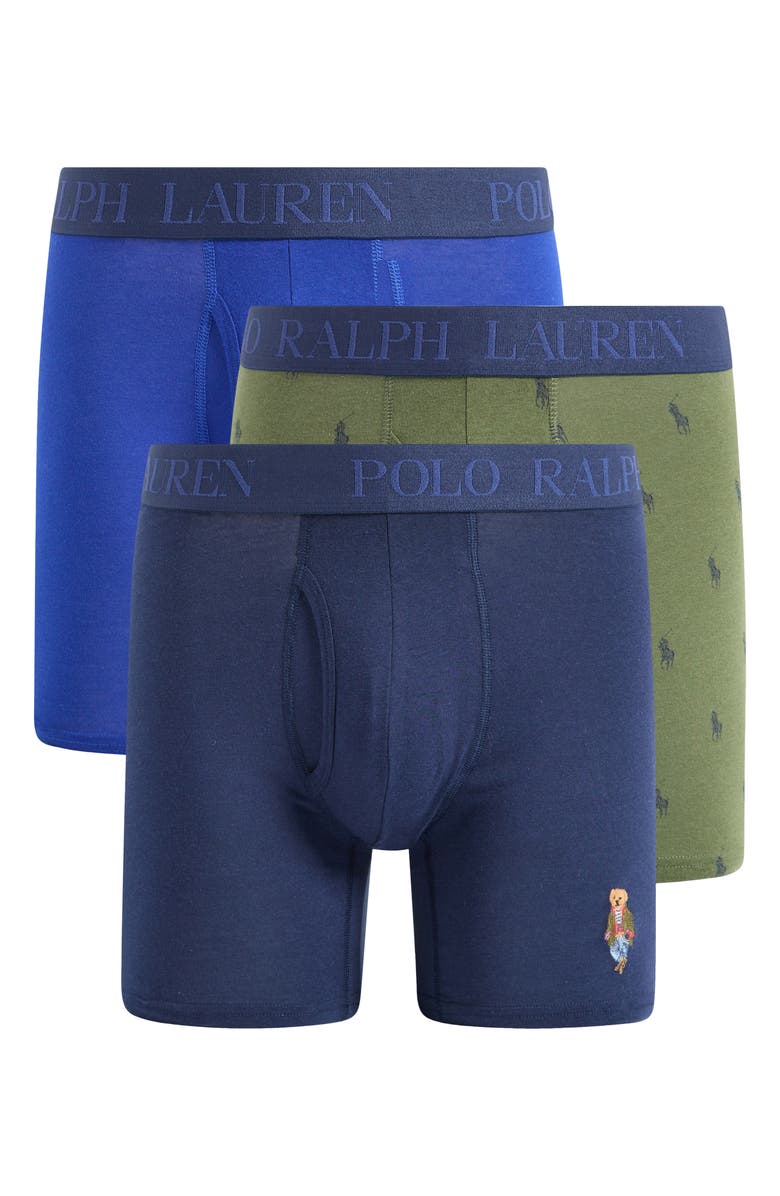 Polo Ralph Lauren Assorted 3-Pack Perfect Pouch Boxer Briefs, Main, color, 