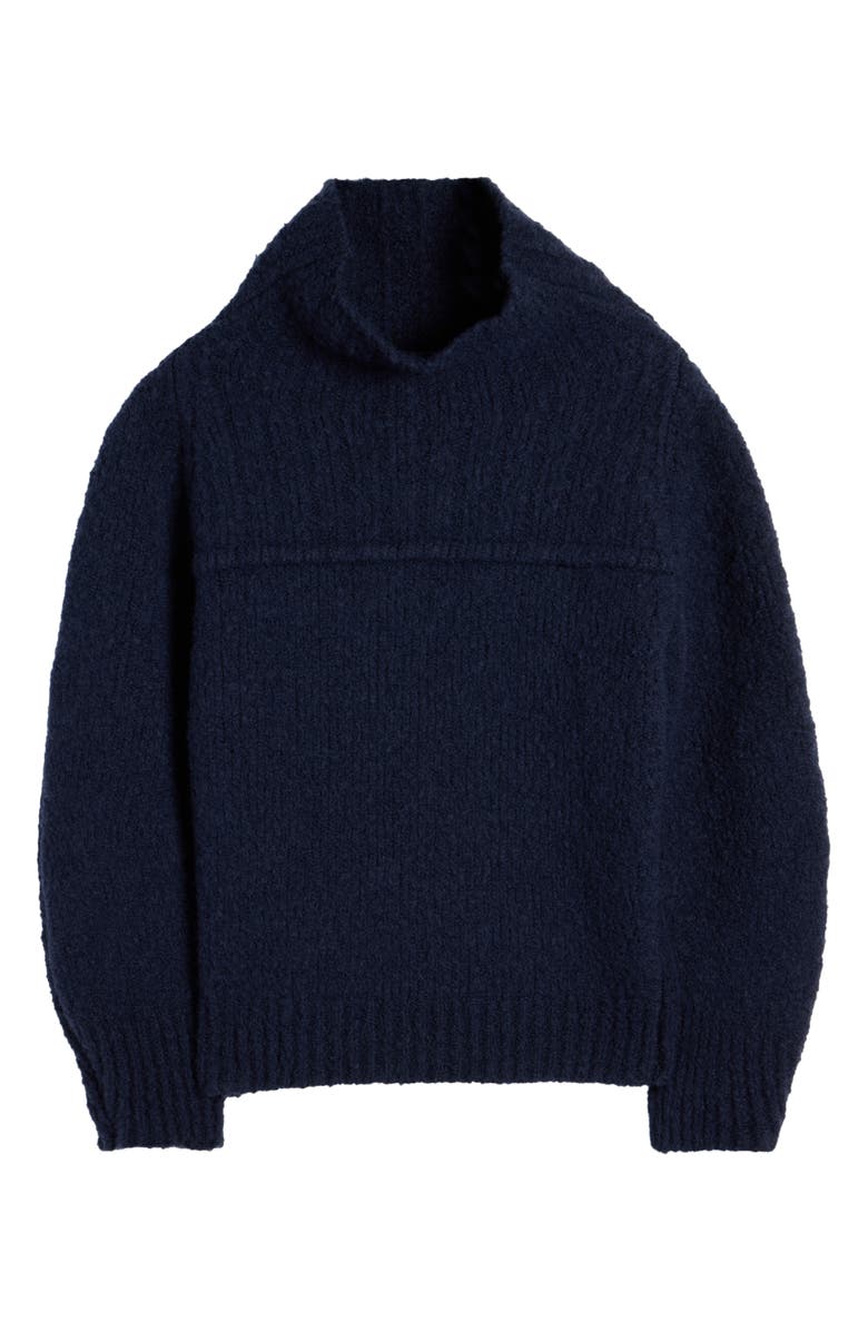 Dries Van Noten Major Funnel Neck Wool Sweater, Alternate, color, Navy