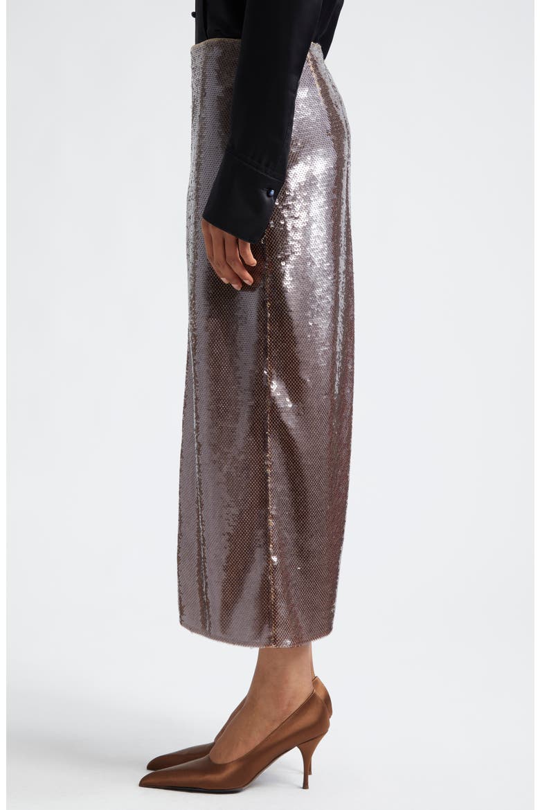 Monroe Sequin Midi Skirt, Alternate, color, SMOKE