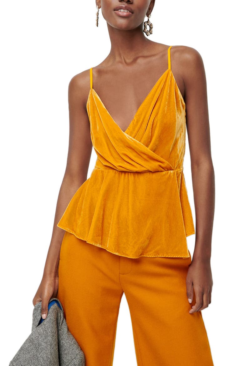 Hudson Drapey Velvet Top, Main, color, BRONZED OCHRE