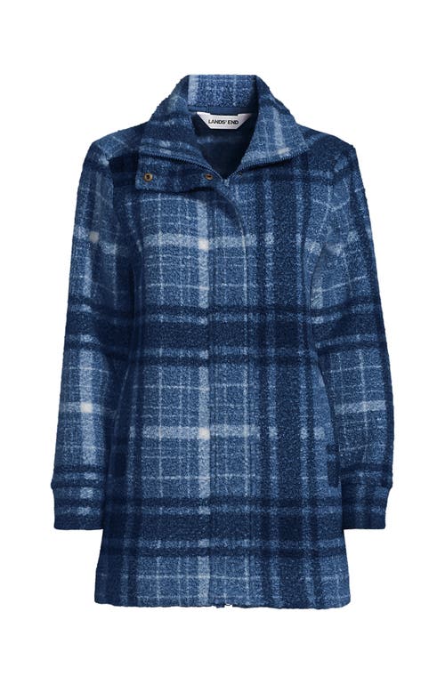 Lands' End Boucle Fleece Coat In Blue