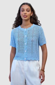 Yumi Crochet Short Sleeve Cardigan