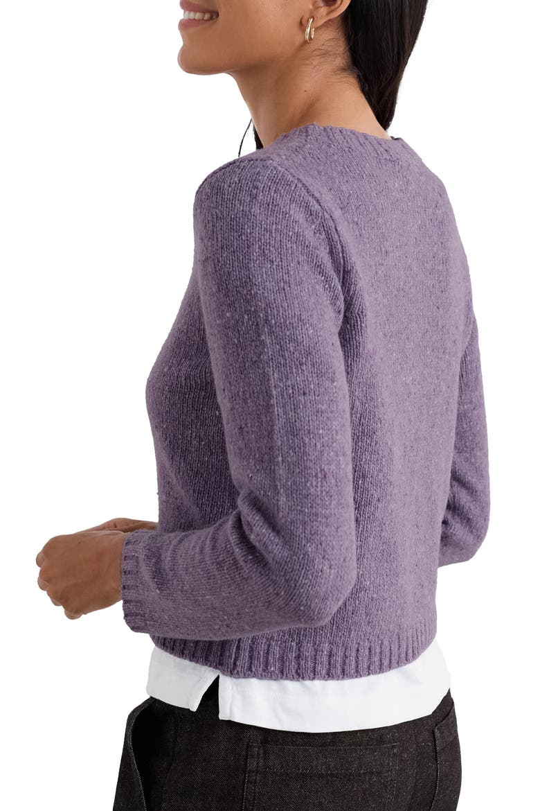Dawson Pick Merino Wool Blend Cardigan, Alternate, color, GRAPE THISTLE
