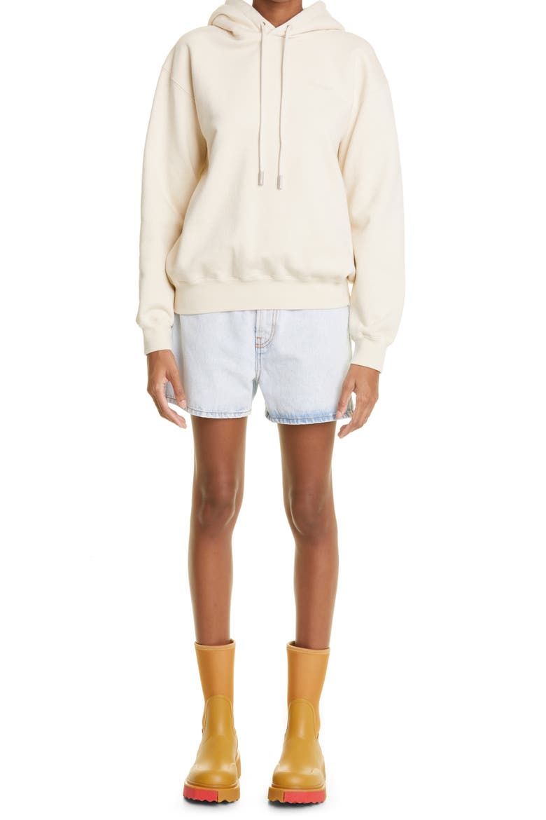 Diagonal Stripe Block Denim Shorts, Alternate, color, BLUE WHITE