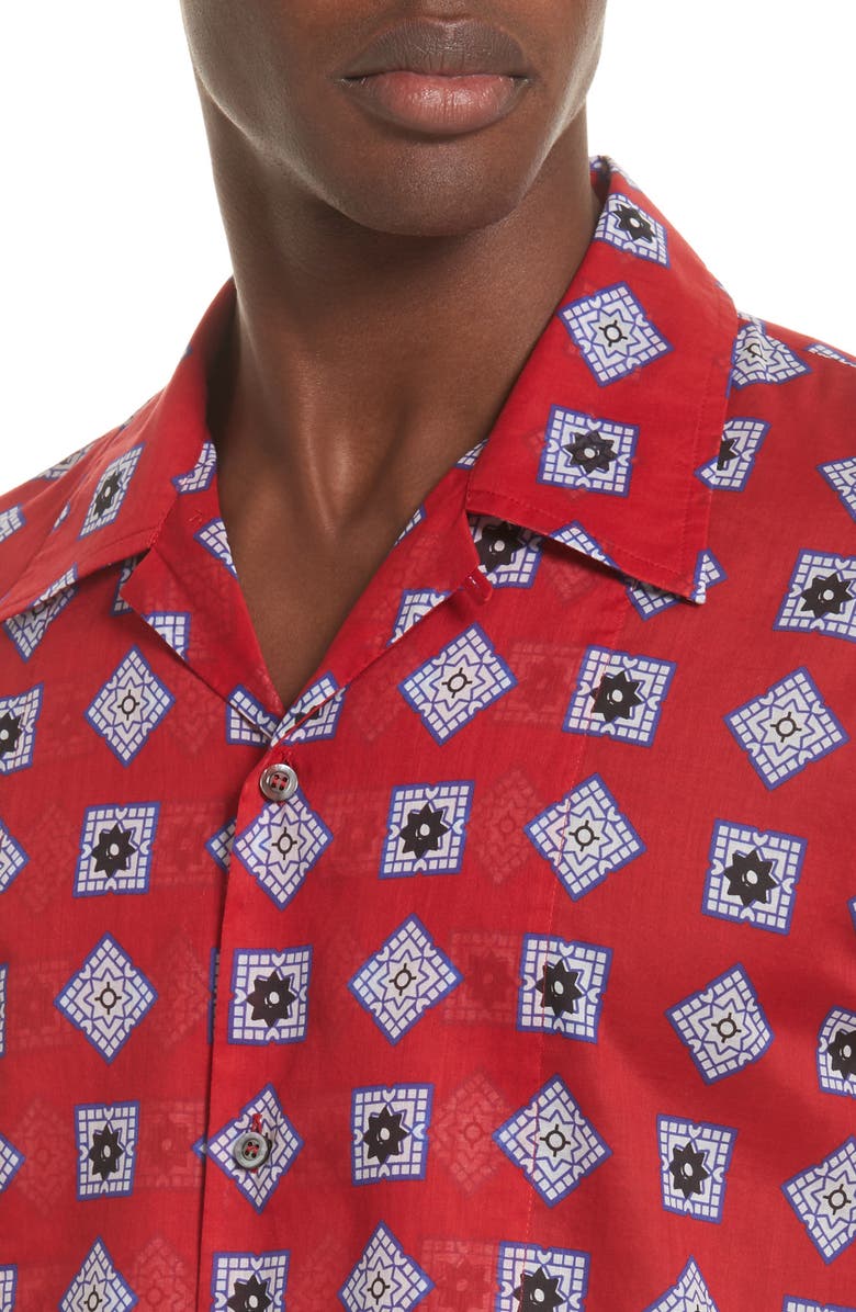 Maison Margiela Muslin Print Camp Shirt, Alternate, color,