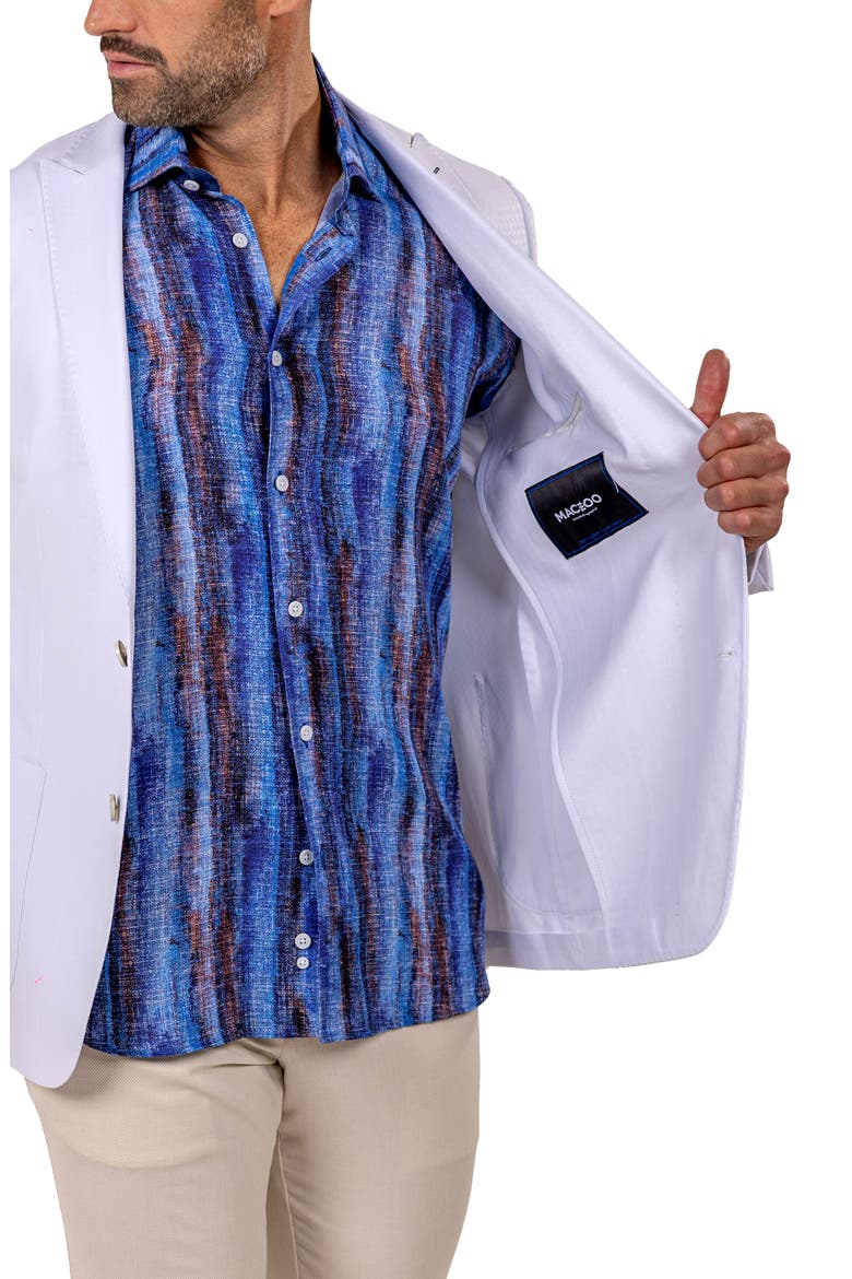 Unconstructed Marthyr030 White Stretch Peak Lapel Blazer, Alternate, color, WHITE
