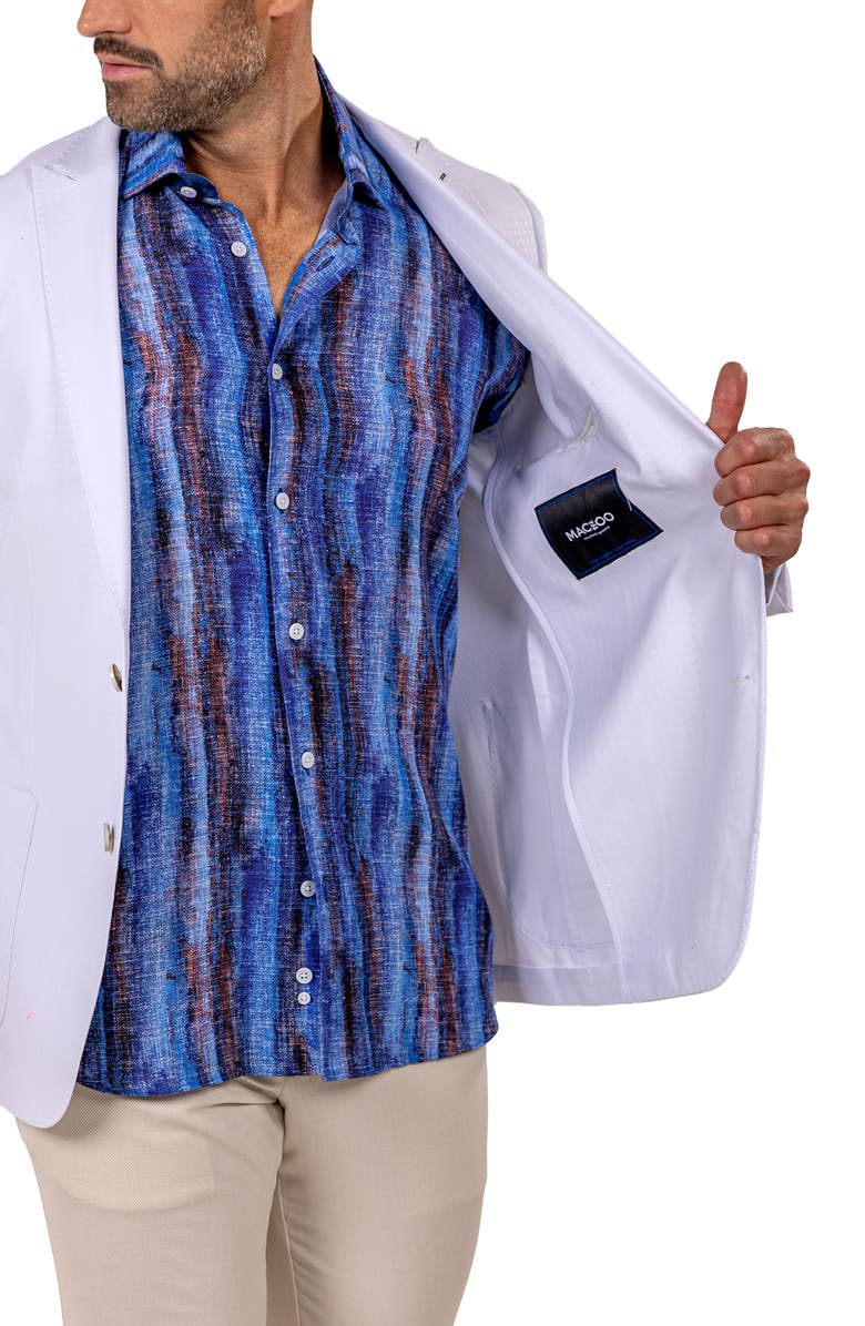 Maceoo Unconstructed Marthyr030 White Stretch Peak Lapel Blazer, Alternate, color, White