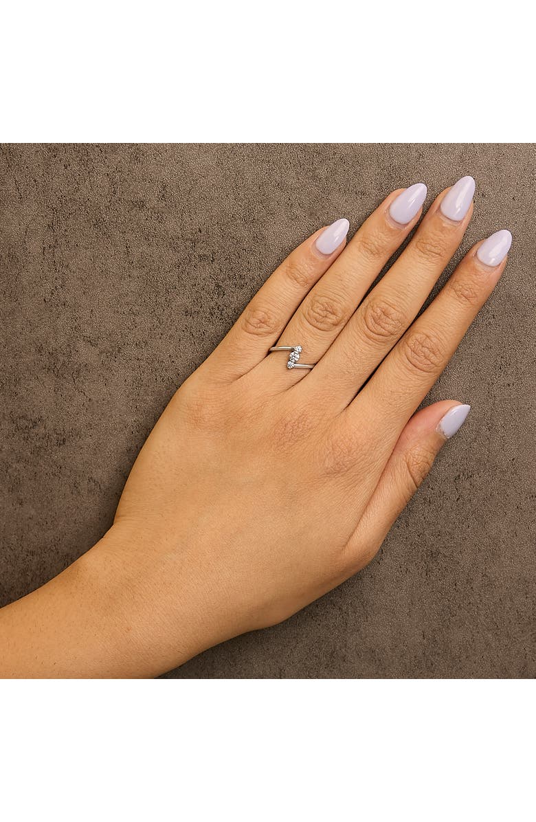 Haus of Brilliance 10K Gold 1/4 Cttw Lab Grown Diamond Vertical Three Stone Ring, Alternate, color, White