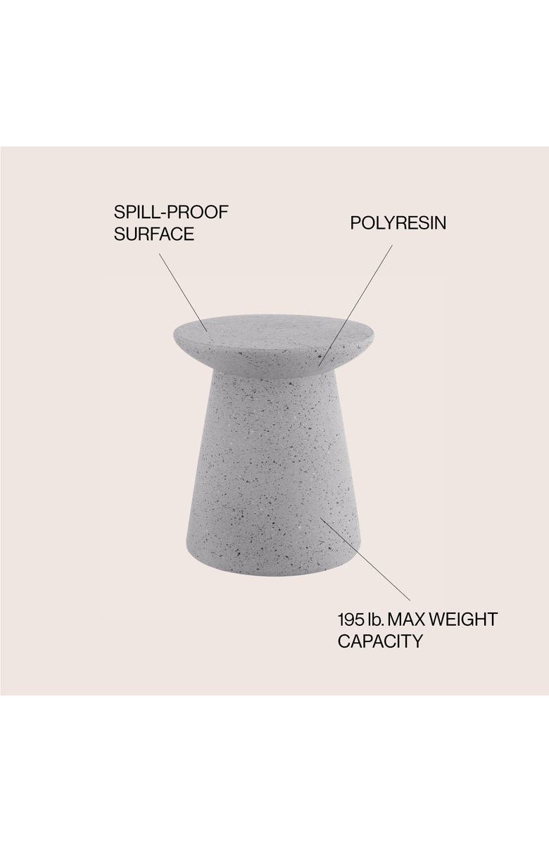 JONATHAN Y Hollie 18" Minimalist Modern Drum Indoor/Outdoor Accent Table Pedestal, Alternate, color, Gray Terrazzo