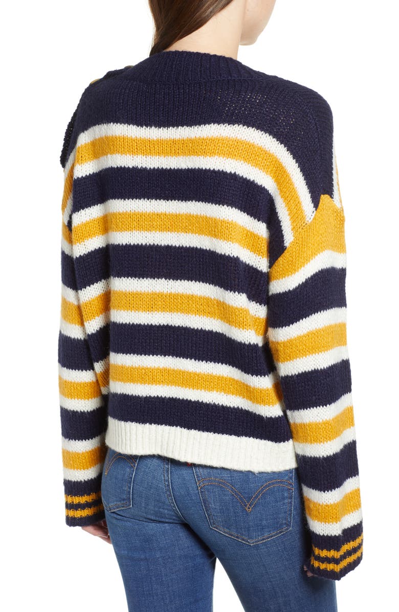 BP. Button Shoulder Stripe Sweater, Alternate, color, 