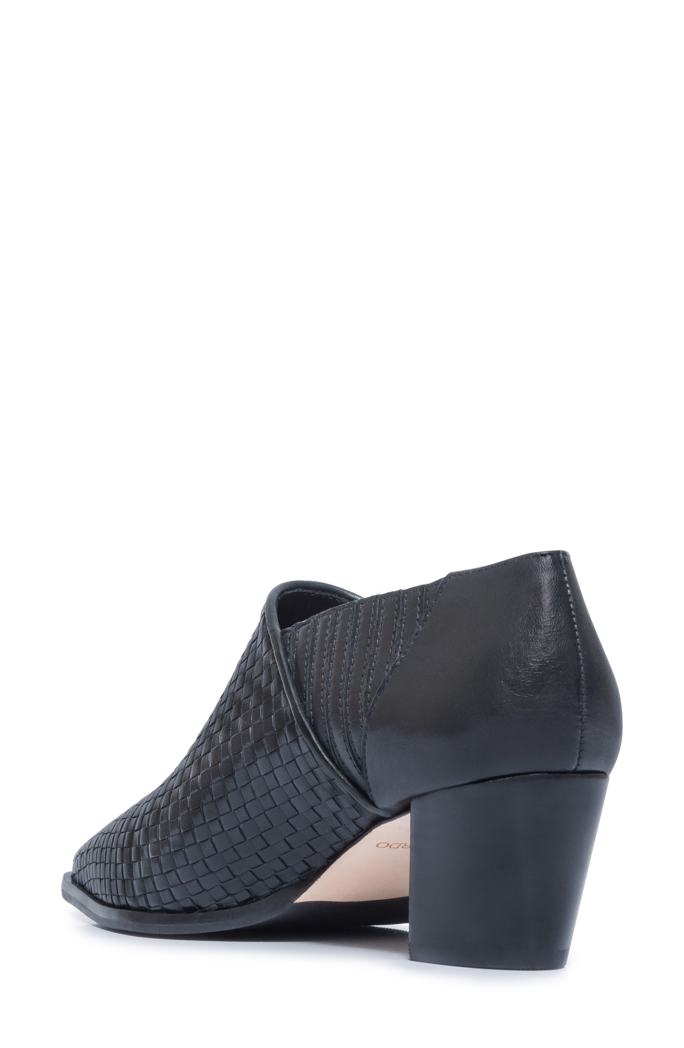 Bernardo Footwear Famous Woven Bootie, Alternate, color, Black Antique Calf