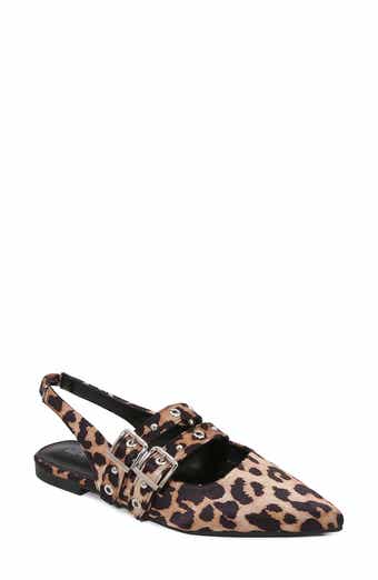 Fabiola Double Buckle Pointed Toe Slingback Flat