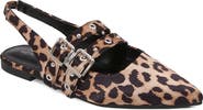 BERNESS Fabiola Double Buckle Pointed Toe Slingback Flat
