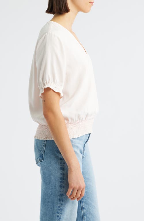 Cloth & Stone Smocked Waist Top In White