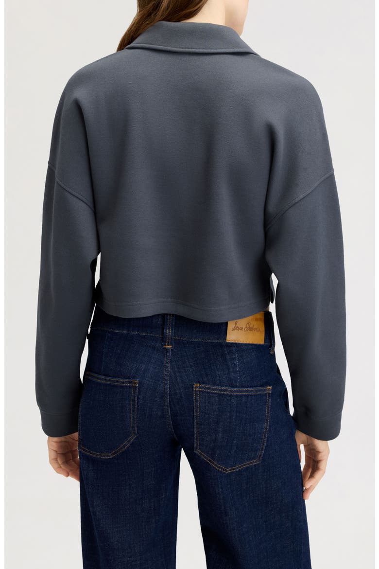 Crystal Embellished Rugby Polo Sweater, Alternate, color, ENGLISH GREY