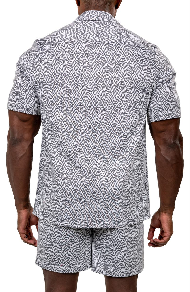 Maceoo Marthy Short Sleeve Button-Up Shirt, Alternate, color, Grey