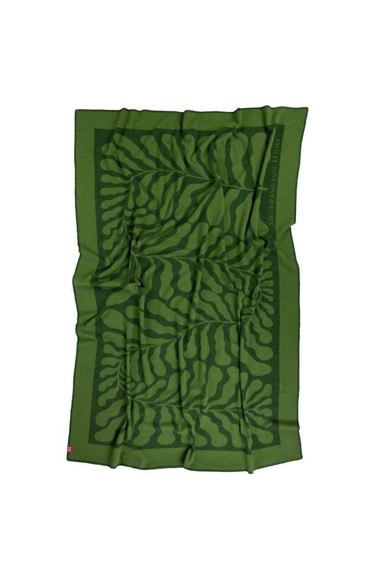 Prince of Scots Southampton Home Merino Wool Fleece Throw, Alternate, color, Leaf